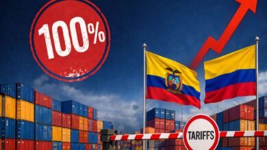 الإكوادور ترفع الرسوم الجمركية على السلع الكولومبية 100%