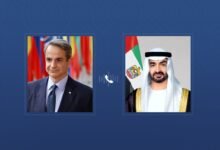 رئيس الدولة ورئيس وزراء اليونان يبحثان هاتفياً علاقات البلدين وتطورات الأوضاع في المنطقة