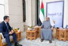 منصور بن زايد يستقبل نائب رئيس وزراء أوزبكستان