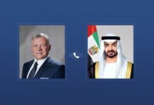 رئيس الدولة وملك الأردن يبحثان هاتفياً التعاون المشترك والتطورات الإقليمية وتداعياتها على الأمن والاستقرار في المنطقة