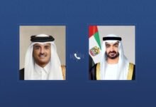 رئيس الدولة يتلقى اتصالاً هاتفياً من أمير قطر أدان خلاله الاعتداءات الإيرانية الإرهابية التي استهدفت الإمارات