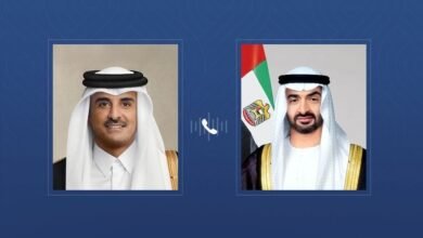 رئيس الدولة يتلقى اتصالاً هاتفياً من أمير قطر أدان خلاله الاعتداءات الإيرانية الإرهابية التي استهدفت الإمارات