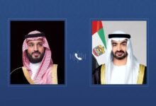 رئيس الدولة يتلقى اتصالاً هاتفياً من ولي عهد السعودية أدان خلاله الاعتداءات الإيرانية الإرهابية التي تستهدف الإمارات