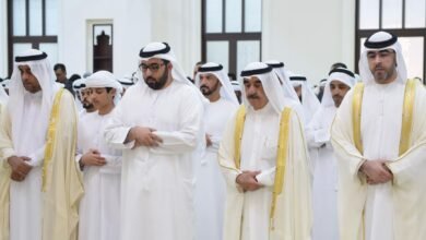 حاكم أم القيوين يؤدي صلاة عيد الأضحى بمسجد الشيخ أحمد بن راشد المعلا 2 حاكم أم القيوين