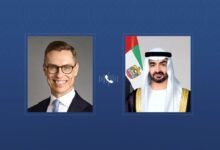 رئيس الدولة يتلقى اتصالاً هاتفياً من رئيس فنلندا