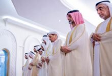 حاكم عجمان وولي عهده يؤديان صلاة عيد الأضحى في مسجد قصر الزاهر 22 حاكم عجمان
