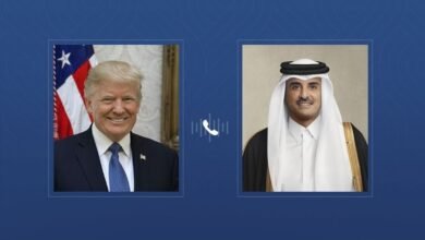 أمير قطر والرئيس الأمريكي يبحثان هاتفيا جهود التهدئة وخفض التصعيد في المنطقة