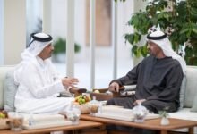 رئيس الدولة يستقبل رئيس مجلس الوزراء وزير خارجية قطر