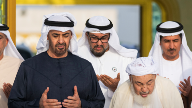 لقطات من تأدية رئيس الدولة صلاة عيد الأضحى بجامع الشيخ زايد الكبير في أبوظبي 3 رئيس الدولة