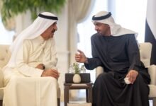 رئيس الدولة يستقبل حاكم أم القيوين وولي عهده