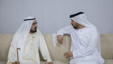 محمد بن راشد يقدم واجب العزاء في وفاة حاضر جمعه المهيري
