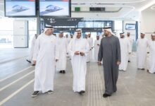 حاكم الفجيرة وولي عهده وذياب بن محمد بن زايد يزورون محطة الفجيرة للركاب بعد إنجازها بالكامل ضمن شبكة السكك الحديدية الوطنية