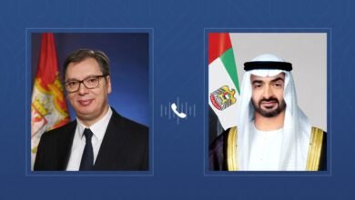 رئيس الدولة يتلقى اتصالاً هاتفياً من الرئيس الصربي بحثا خلاله تعزيز التعاون بين البلدين في إطار شراكتهما الإستراتيجية الشاملة والتطورات الإقليمية 3 رئيس الدولة يتلقى اتصالاً هاتفياً من الرئيس الصربي بحثا خلاله تعزيز التعاون بين البلدين في إطار شراكتهما الإستراتيجية الشاملة والتطورات الإقليمية
