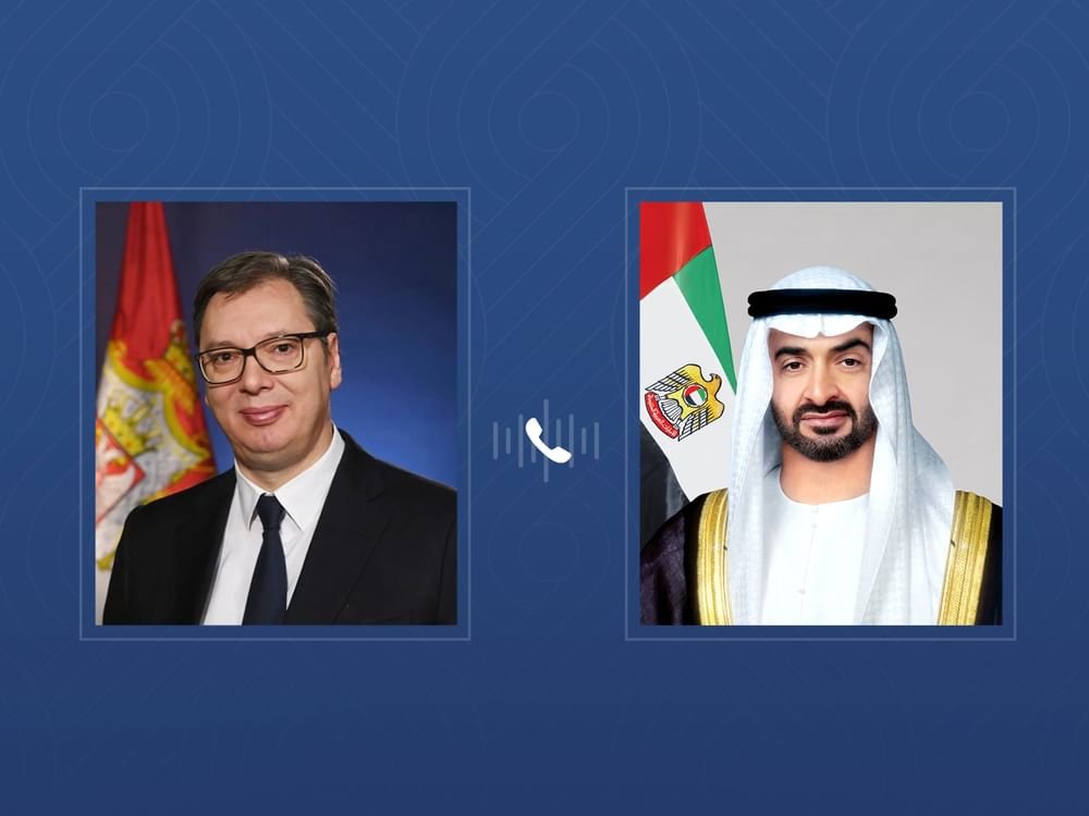 رئيس الدولة يتلقى اتصالاً هاتفياً من الرئيس الصربي بحثا خلاله تعزيز التعاون بين البلدين في إطار شراكتهما الإستراتيجية الشاملة والتطورات الإقليمية 1 رئيس الدولة يتلقى اتصالاً هاتفياً من الرئيس الصربي بحثا خلاله تعزيز التعاون بين البلدين في إطار شراكتهما الإستراتيجية الشاملة والتطورات الإقليمية
