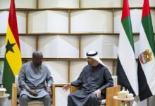 رئيس الدولة ورئيس غانا يبحثان تعزيز علاقات التعاون بين البلدين