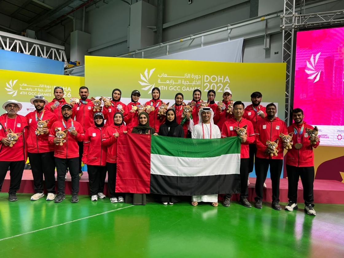 القوس والسهم والبادل يرفعان رصيد الإمارات إلى 61 ميدالية في الألعاب الخليجية 1 القوس والسهم والبادل يرفعان رصيد الإمارات إلى 61 ميدالية في الألعاب الخليجية