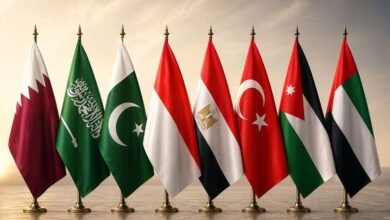 بيان مشترك صادر عن وزراء خارجية الإمارات والأردن وتركيا ومصر وإندونيسيا وباكستان والسعودية وقطر