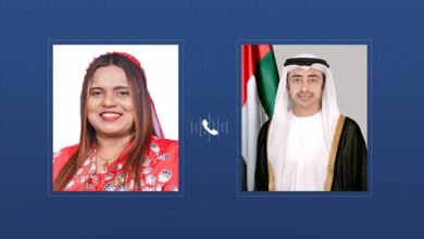 عبدالله بن زايد يهنئ هاتفياً وزيرة خارجية المالديف ويبحثان العلاقات الثنائية بين البلدين