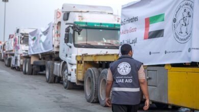 ضمن عملية "الفارس الشهم 3" دخول 4 قوافل مساعدات إماراتية إلى غزة تحمل 740 طناً من الطرود الغذائية 5 "الفارس الشهم 3"