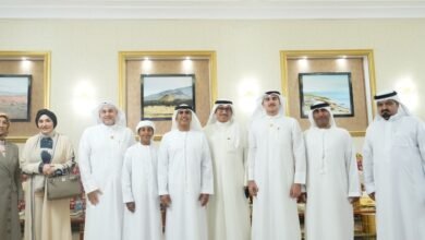 سالم بن سلطان القاسمي يستقبل دعيج الصباح ونوال الصباح ومسؤولين خليجيين برأس الخيمة