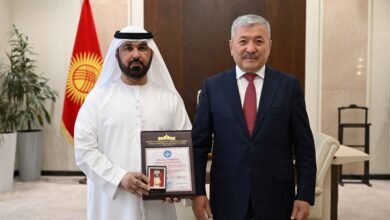 قيرغيزستان تكرّم قاسم المرشدي بوسام استحقاق لجهوده الإنسانية 2 قيرغيزستان