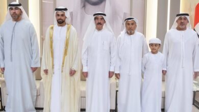 حاكم أم القيوين وأحمد بن محمد وسيف بن زايد يحضرون أفراح صديقي وخوري