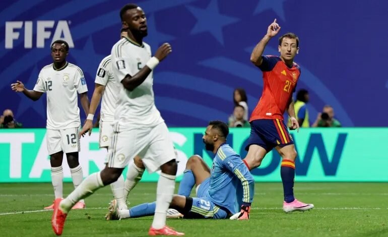 خسارة مؤلمة للسعودية من إسبانيا في كأس العالم