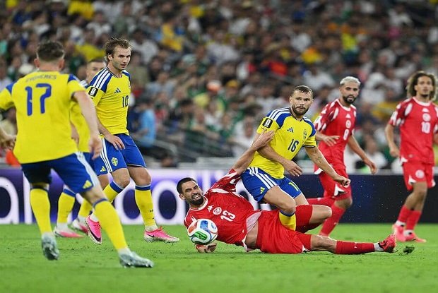 خسارة مذلة لتونس أمام السويد في كأس العالم 9 من لقاء تونس والسويد