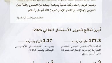 الإمارات بالمركز التاسع عالمياً في الاستثمار الأجنبي المباشر برصيد 1.17 تريليون درهم خلال 2025 2 الإمارات