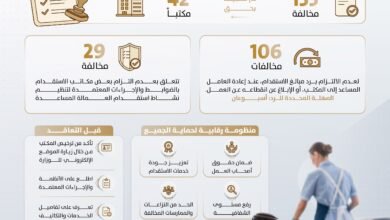 "الموارد البشرية والتوطين" تصدر 135 مخالفة بحق 42 مكتباً لاستقدام العمالة المساعدة خلال النصف الأول 2 الموارد البشرية والتوطين