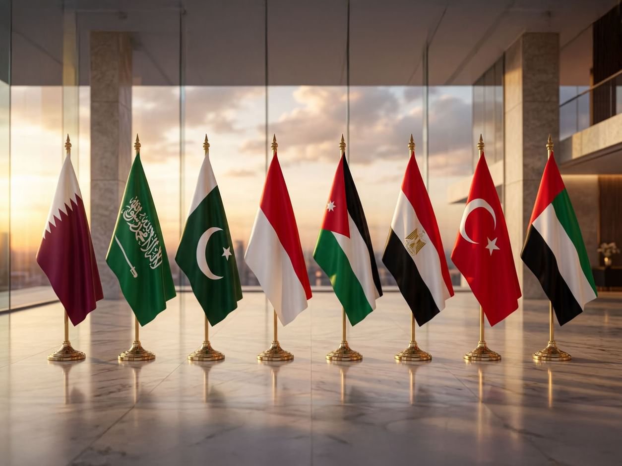 بيان مشترك لوزراء خارجية الإمارات وتركيا ومصر والأردن وإندونيسيا وباكستان والسعودية وقطر 1 بيان مشترك لوزراء خارجية الإمارات وتركيا ومصر والأردن وإندونيسيا وباكستان والسعودية وقطر