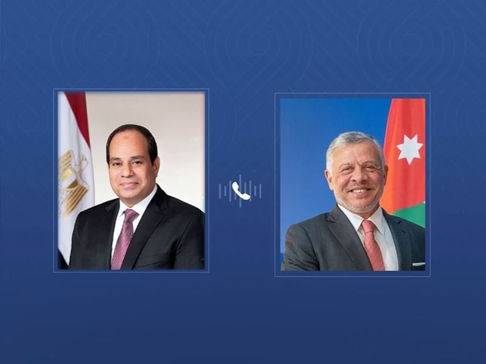 العاهل الأردني والرئيس المصري يبحثان التطورات الإقليمية ويدعوان لتعزيز التهدئة 1 العاهل الأردني والرئيس المصري يبحثان التطورات الإقليمية ويدعوان لتعزيز التهدئة