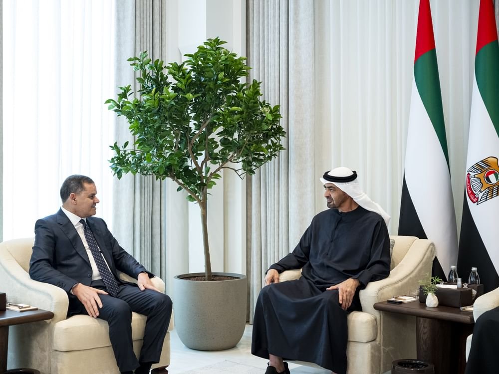 رئيس الدولة يبحث مع رئيس حكومة الوحدة الوطنية في ليبيا علاقات البلدين والتطورات في المنطقة 1 رئيس الدولة يبحث مع رئيس حكومة الوحدة الوطنية في ليبيا علاقات البلدين والتطورات في المنطقة