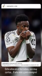 فينيسيوس جونيور يحتفل بتجديد عقده مع ريال مدريد