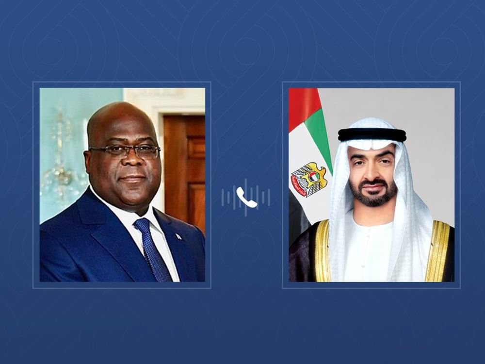 رئيس الدولة ورئيس الكونغو الديمقراطية يبحثان هاتفياً تعزيز التعاون في إطار الشراكة الاقتصادية الشاملة بين البلدين 1 رئيس الدولة ورئيس الكونغو الديمقراطية يبحثان هاتفياً تعزيز التعاون في إطار الشراكة الاقتصادية الشاملة بين البلدين