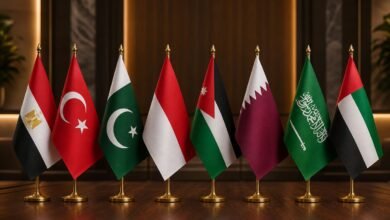 بيان مشترك لوزراء خارجية دولة الإمارات والسعودية وقطر والأردن وإندونيسيا وباكستان وتركيا ومصر