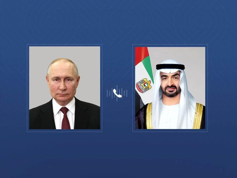 رئيس الدولة والرئيس الروسي يبحثان خلال اتصال هاتفي علاقات التعاون بين البلدين والتطورات الإقليمية والدولية 1 رئيس الدولة والرئيس الروسي يبحثان خلال اتصال هاتفي علاقات التعاون بين البلدين والتطورات الإقليمية والدولية