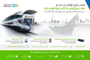 إمستيل تواصل دعم مشاريع البنية التحتية الوطنية عبر مساهمتها في مشروع قطارات الاتحاد 2 إمستيل تواصل دعم مشاريع البنية التحتية الوطنية عبر مساهمتها في مشروع قطارات الاتحاد