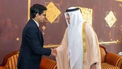 سعود بن صقر يستقبل قنصل عام الهند في دبي والإمارات الشمالية 2 سعود بن صقر