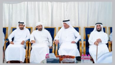 سعود بن صقر يعزي في وفاة سيف سلطان عبدالله الخاطري