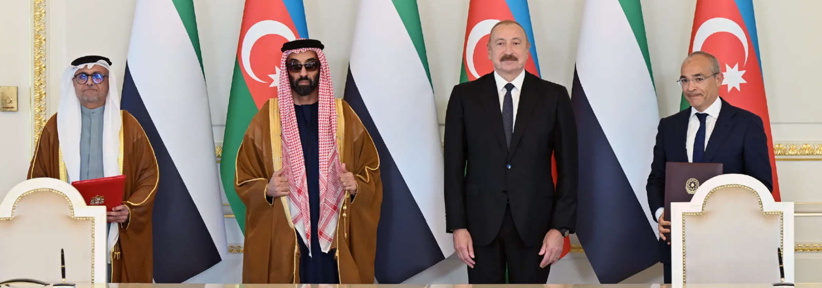 بحضور رئيس أذربيجان وطحنون بن زايد «لِعماد» وشركة أذربيجان القابضة للاستثمار تتعاونان لاستكشاف فرص استثمارية استراتيجية في جمهورية أذربيجان ومنطقة آسيا الوسطى 1 أذربيجان