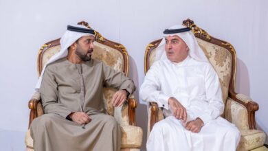 عمار بن حميد يقدم واجب العزاء في وفاة الشيخ محمد بن سالم بن سلطان القاسمي 2 عمار بن حميد