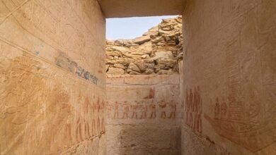 بعثة أثرية مصرية إسبانية تكشف مقبرة من الأسرة الخامسة بسقارة 2 بعثة أثرية