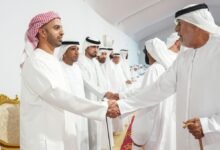 محمد بن سعود يقدم واجب العزاء في وفاة سعيد راشد العابدي