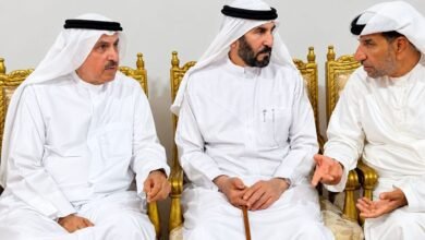 طالب بن صقر يقدم واجب العزاء في وفاة سعيد راشد العابدي