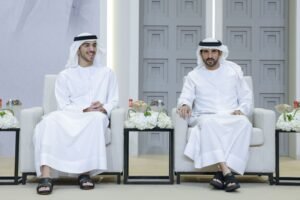 محمد بن راشد ومنصور بن زايد وحمدان بن محمد يحضرون أفراح المنصوري والغرير