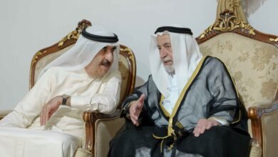 حاكما الشارقة وأم القيوين يقدمان واجب العزاء في وفاة الشيخ محمد بن سالم بن سلطان القاسمي