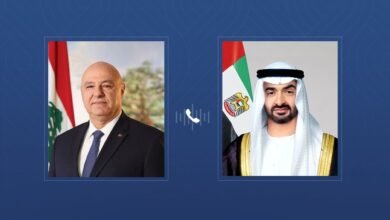 رئيس الدولة يتلقى اتصالاً هاتفياً من الرئيس اللبناني 2 رئيس الدولة يتلقى اتصالاً هاتفياً من الرئيس اللبناني