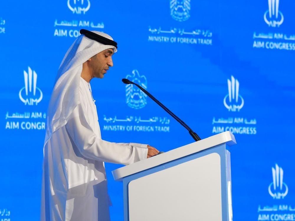 الزيودي في "قمّة AIM للاستثمار": الإمارات رسخت مكانتها مركزاً عالمياً للتجارة والاستثمار 1 الزيودي في "قمّة AIM للاستثمار": الإمارات رسخت مكانتها مركزاً عالمياً للتجارة والاستثمار