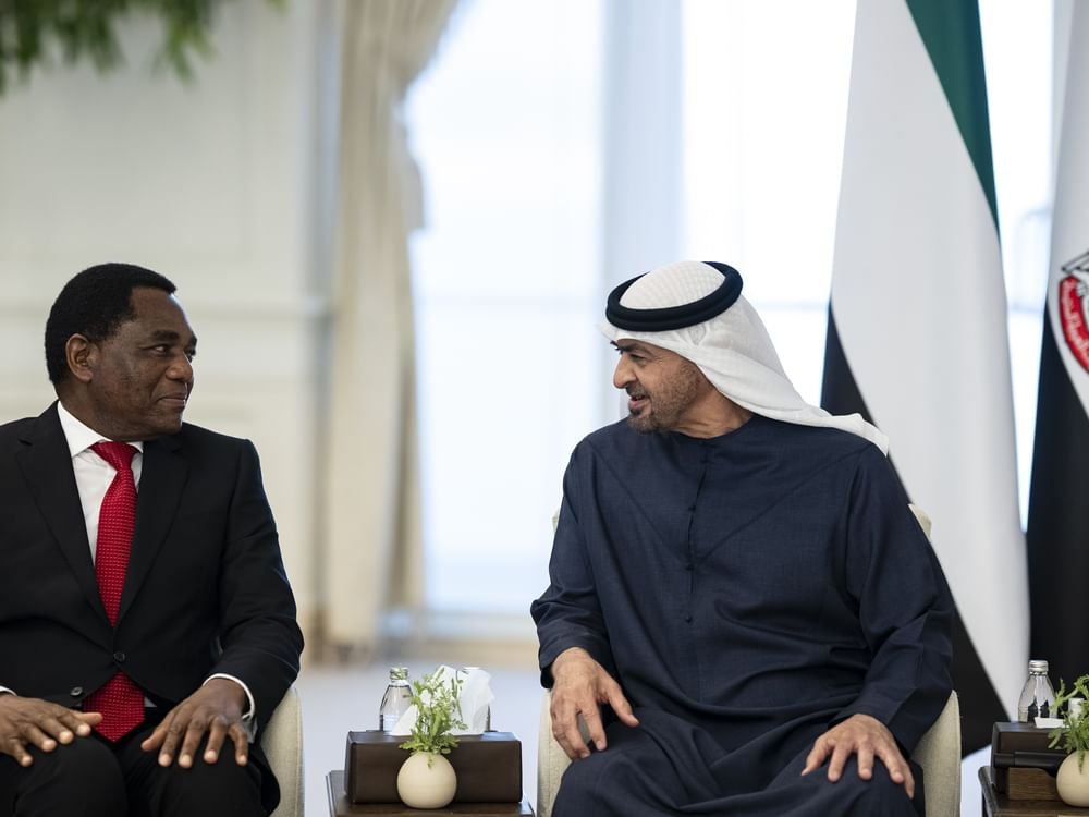 رئيس الدولة و رئيس زامبيا يبحثان تعزيز علاقات التعاون بين البلدين 1 رئيس الدولة و رئيس زامبيا يبحثان تعزيز علاقات التعاون بين البلدين